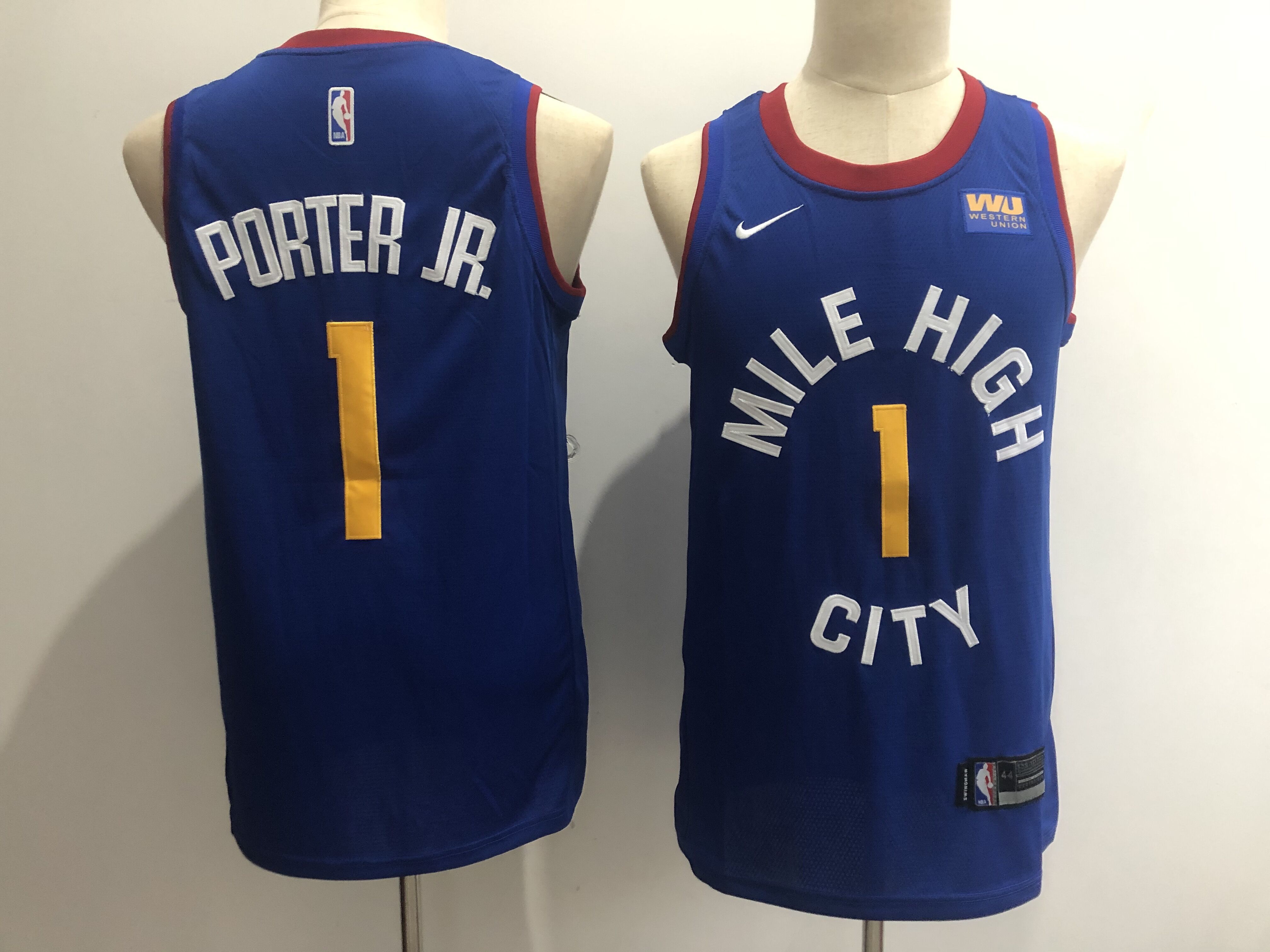 Men Denver Nuggets #1 Porter jr Blue Game Nike NBA Jerseys